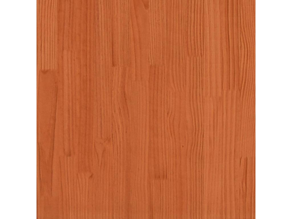 Lit haut cire marron 90x190 cm bois de pin massif 48341VIAC