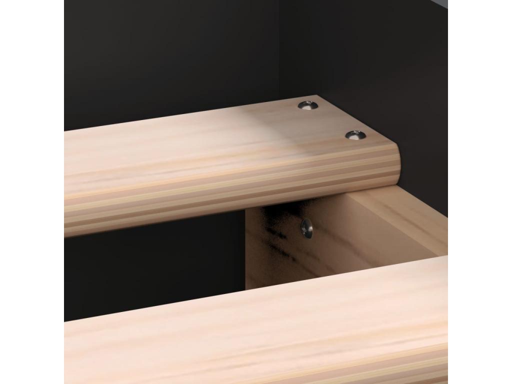 Cadre de lit sans matelas noir 90x200 cm bois d'ingénierie 49372ABQK