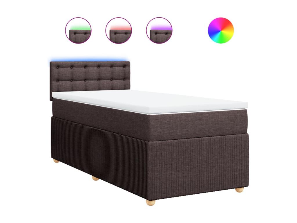 Sommier à Artvivrestore de lit avec matelas Marron foncé 80x200 cm 91935MBDP