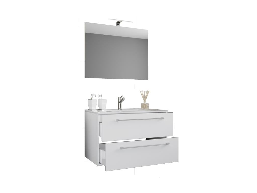 Artvivrestore 3-pièces lavabo meuble de salle de bains ensemble lavabo Artvivrestore tiroir SP 80 - blanc 65377XWJC