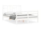 Cadre de lit sans matelas blanc bois massif 92174BJPC