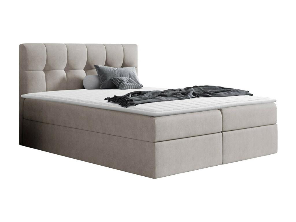 Lit continental Calmetop 128 Continental Double Brun clair 200x200 Tapisserie 53373MQFO