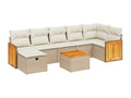 Salon de jardin avec coussins 8 pièces beige résine tressée 69675XSVV