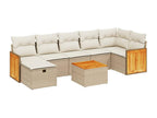 Salon de jardin avec coussins 8 pièces beige résine tressée 69675XSVV