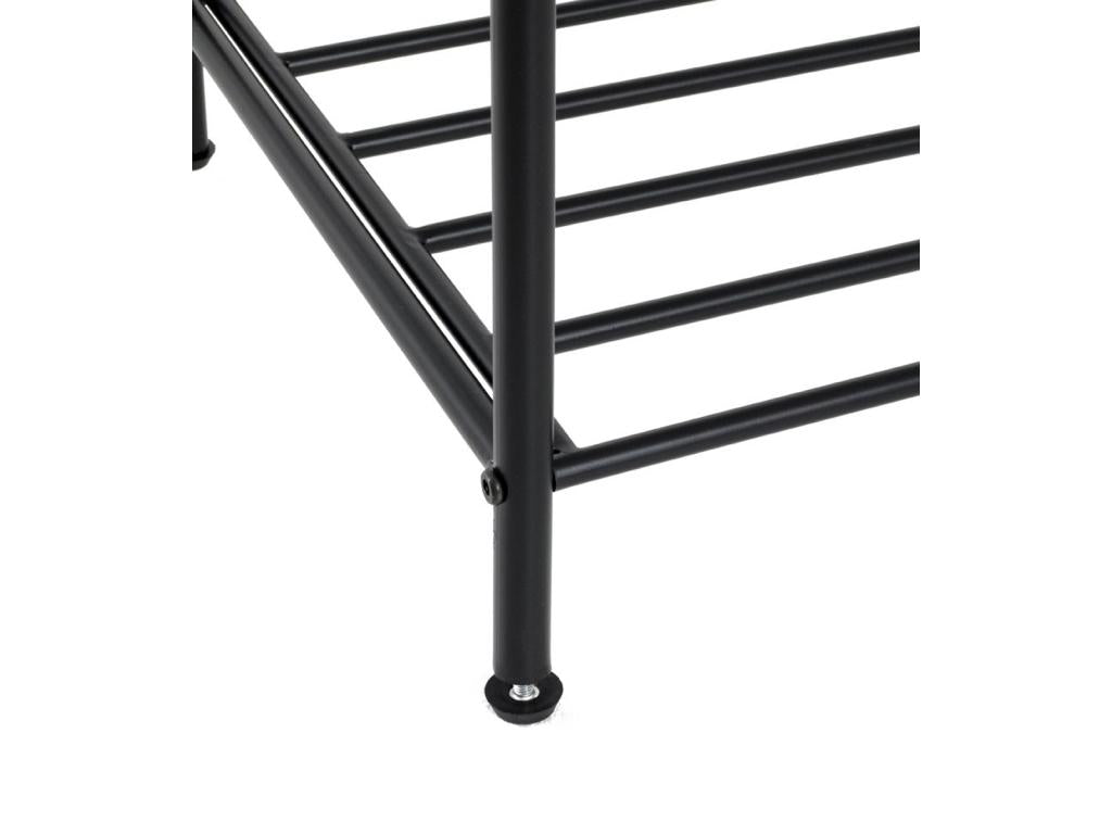 Etagère à chaussures meuble à chaussures en métal coloris noir -longueur 83 x profondeur 35 x hauteur 78 cm 02441DFPP