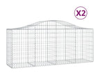 Paniers à gabions arqués 2 pcs 200x50x80-100 Fer renforcé 99654BXVG