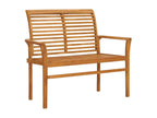 Banc de jardin avec coussin vert vif 112cm Bois de teck massif 96124KWSG
