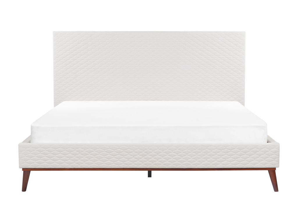 Lit avec sommier Velours Calmetop 180x200 cm Blanc cassé 16157GQDK