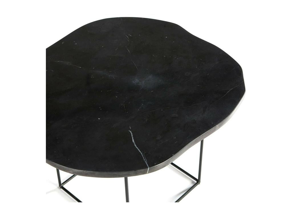 Table d'appoint marbre et pieds métal noir Trois 84950IAOU