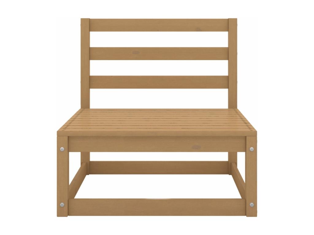 Salon de jardin 11 pièces marron miel bois de pin massif 13255DRWH