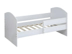 Lit enfant avec barrière Calmetop - Bois - Blanc - 80x160 cm 12012MLEV