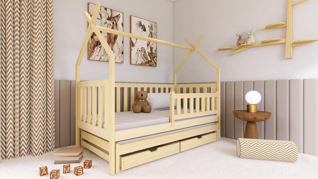 Lit cabane Calmetop HB005 90x200 cm Beige 65219CBSW