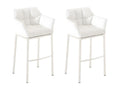 Lot de 2 Tabouret de bar - Similicuir / Métal - Blanc - Artvivrestore 75571TJKQ