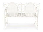 Banc 2 places en fer blanc ivoire Nidchicshop L 115cm 31248VOJC