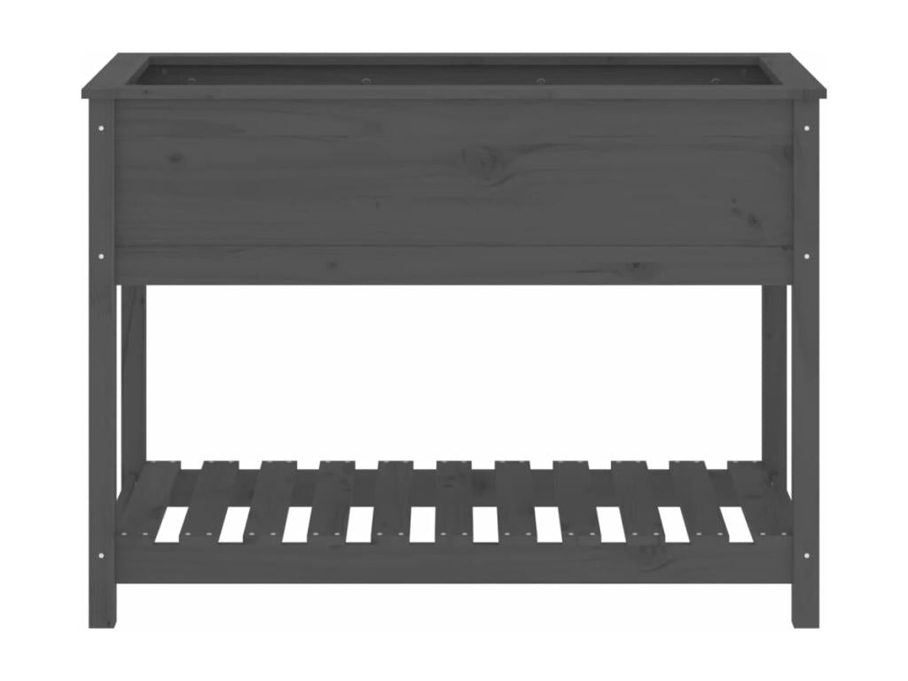 Jardinière avec étagère Gris 111.5x54x81 Bois massif de pin 33165KRQD