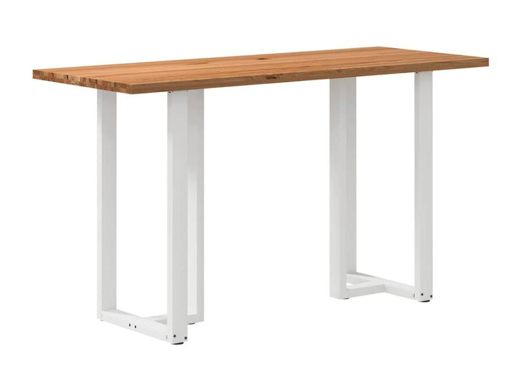 Table à manger marron clair bois de chêne massif rectangulaire 05268LCYV