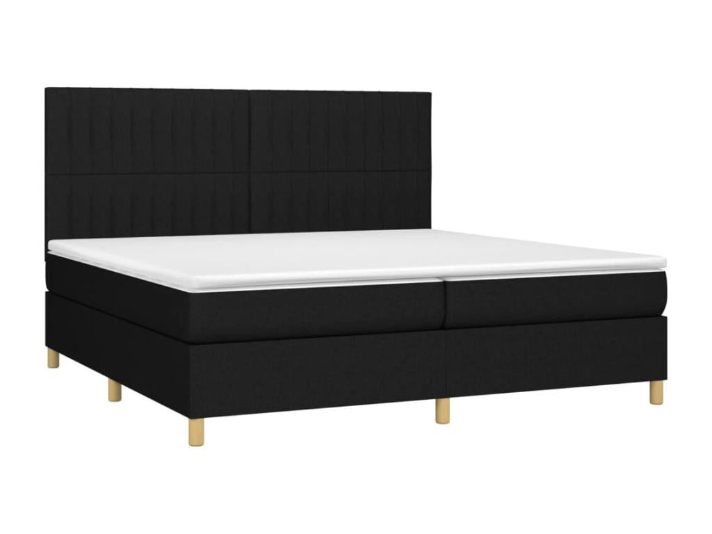 Lit à sommier tapissier avec matelas Noir 200x200 cm Tissu 45412IWWL