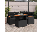 Salon de jardin 5 pièces avec coussins noir résine tressée Nidchicshop 39045MQVZ