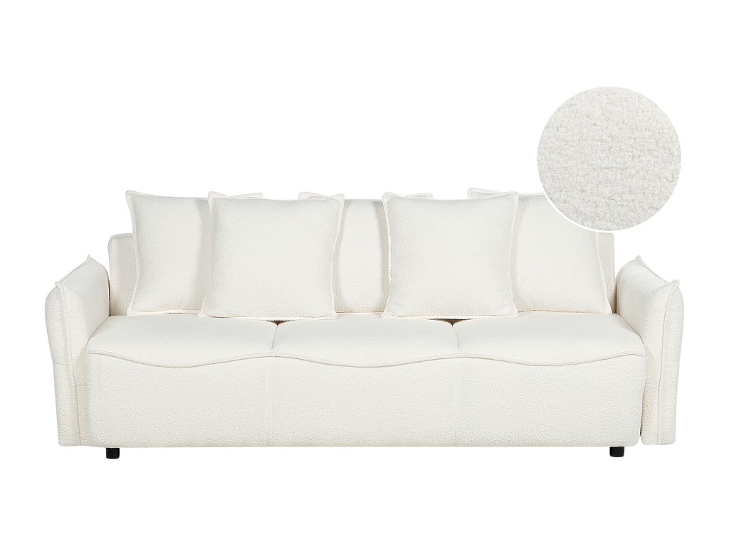 Canapé-lit Calmetop Bouclé Blanc 3 places 85363BSZL