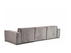 Canapé modulable 3 places avec 2 coussins Artvivrestore Bois massif et Tissu Gris 47077FZJL