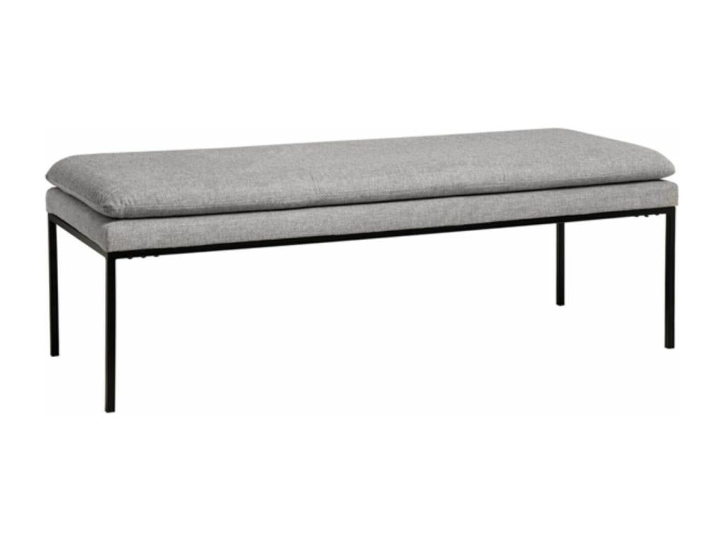 Banc design en tissu et pieds en métal noir Calmetop-Couleur Gris 53994AVAT