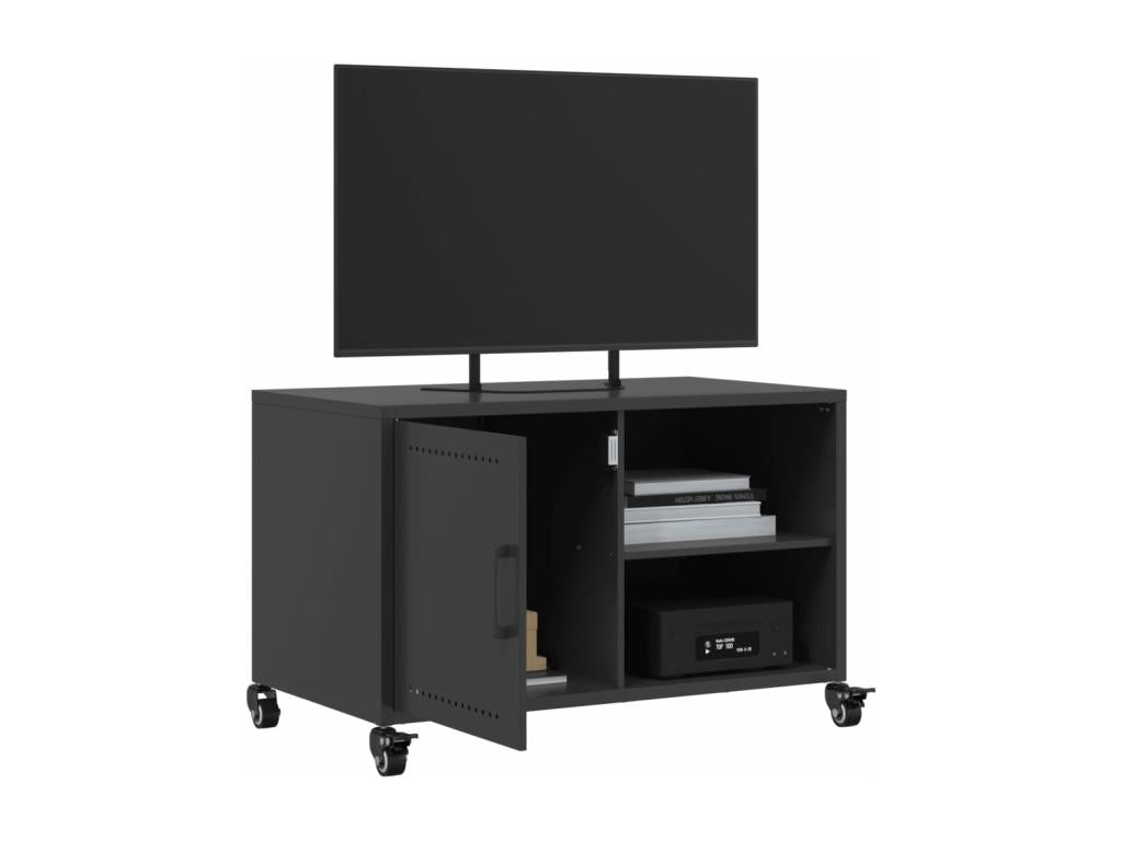 Meuble TV noir 68x39x43,5 cm acier 86298JDDK