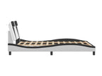 Cadre de lit sans matelas blanc et noir 140x200 cm similicuir 04424YOHY