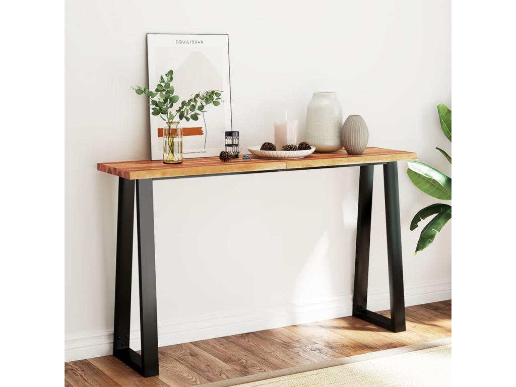 Table console à Calmetop 140x40x80 cm bois d'Calmetop solide 27260ABRJ