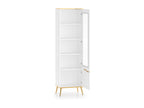 Vitrine 2 portes Calmetop Blanc et Doré 22986ECOJ