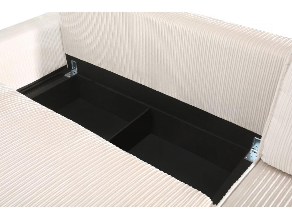 Canapé d'angle convertible et réversible en velours tricoté Artvivrestore - 3 places - Beige 11854ZPHI