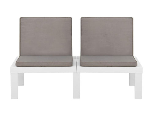 Banc de salon de jardin avec coussin Plastique Blanc 58876RPUB
