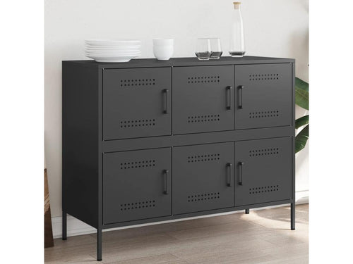 Buffet noir 100,5x39x79 cm acier 17041LMAI