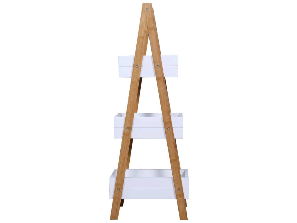 Etagère de salle de bain en Echelle 3 Etagères Mdf Nidchicshop Blanc Brun 65455LVMU