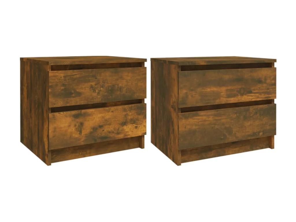 Tables de chevet 2pcs Chêne fumé 50x39x43.5cm Bois d'ingénierie 76220KYHF