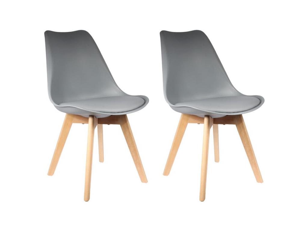 Chaise Scandinave Coque Pp Rembourrée Gris - Lot de 4 28592IUDM