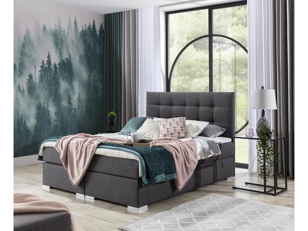 Calmetop Printemps Lit Calmetop S 140x200 /Tissu-Gris 89436FZIO