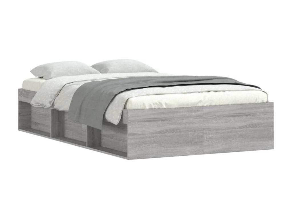Cadre de lit Calmetop gris 120x190 cm petit double 53510CRYP