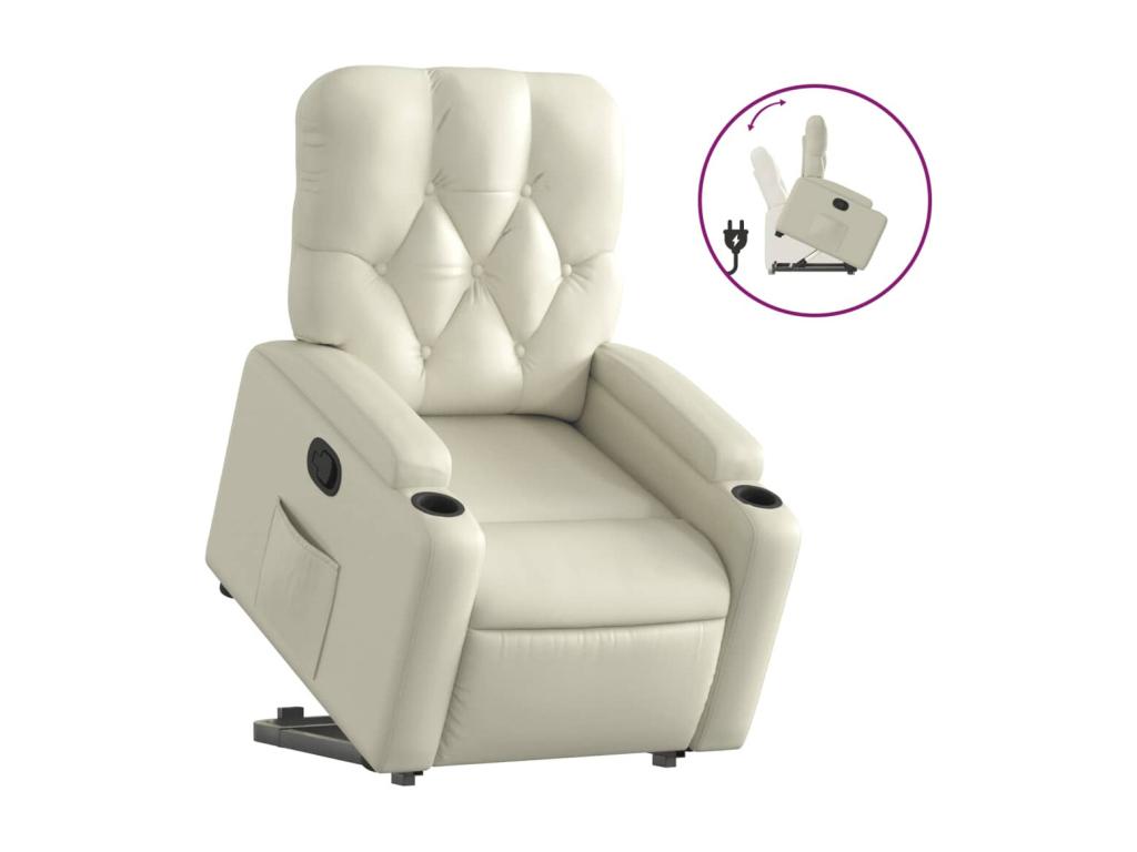 Fauteuil inclinable Crème Similicuir 51440JXSU