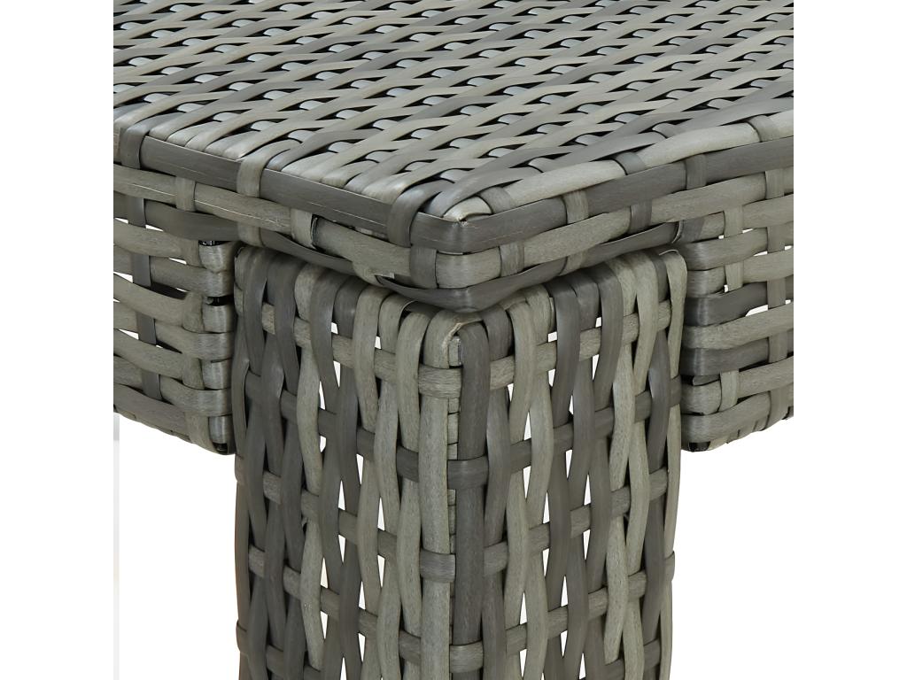Table de bar de jardin Gris 100x60.5x110.5 cm Résine tressée 18503VFQT
