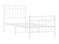 Cadre de lit métal avec tête de lit/pied de lit blanc 75x190 cm 46594NIKQ
