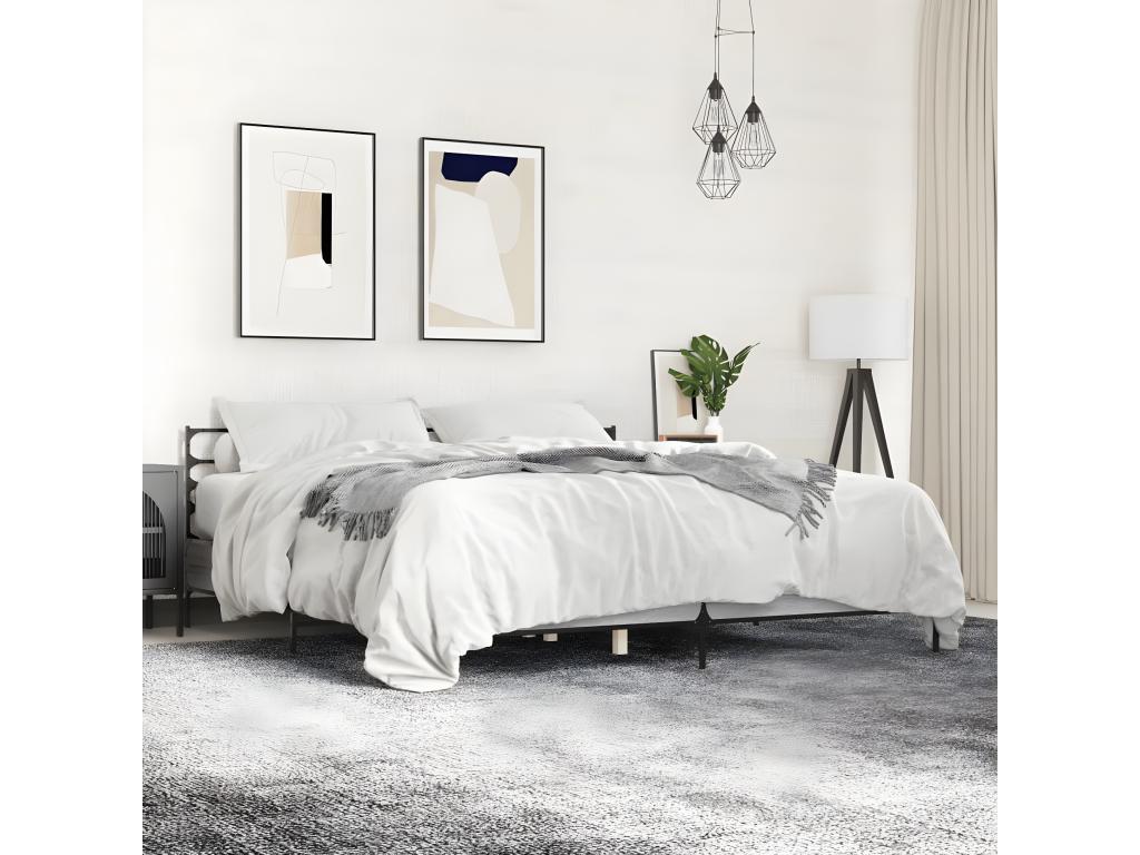 Cadre de lit sans matelas Nidchicshop gris 180x200 cm 59830VVZM