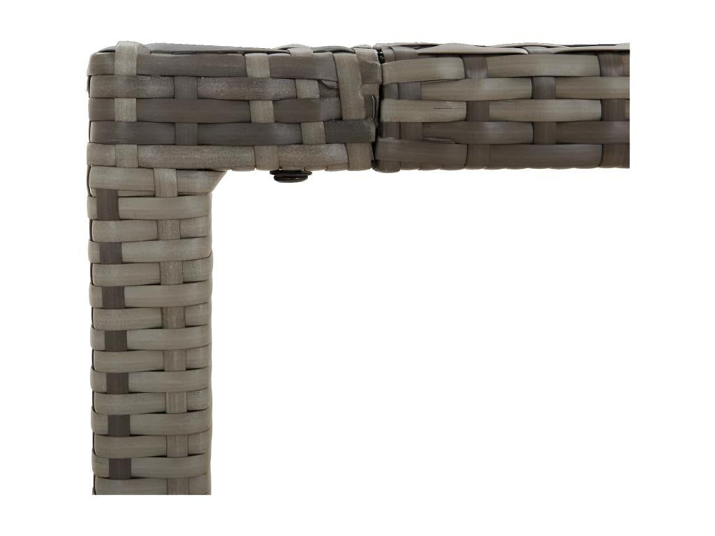 Table de jardin dessus en verre Gris 190x90x75cm Résine tressée 63302QKGH