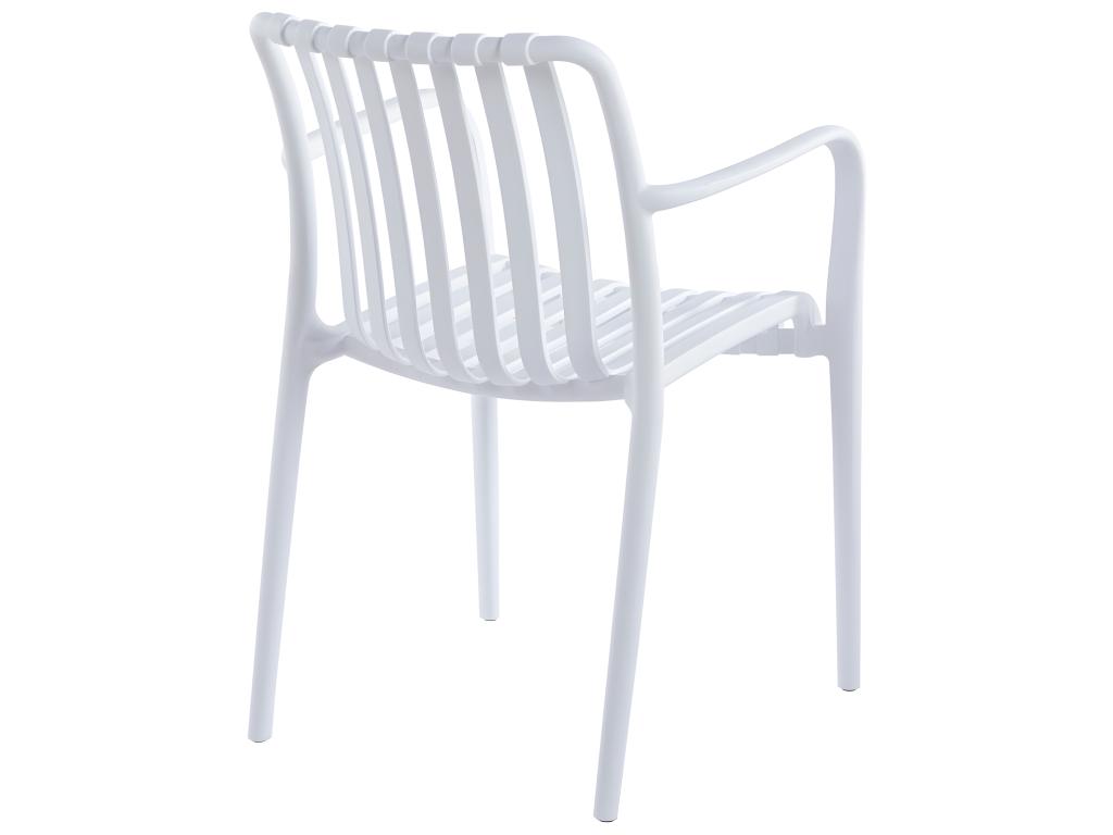 Lot de 4 fauteuils en polypropylène coloris blanc - L- 55,5 x P- 57,5 ​​x H- 81 cm 30124HUEE