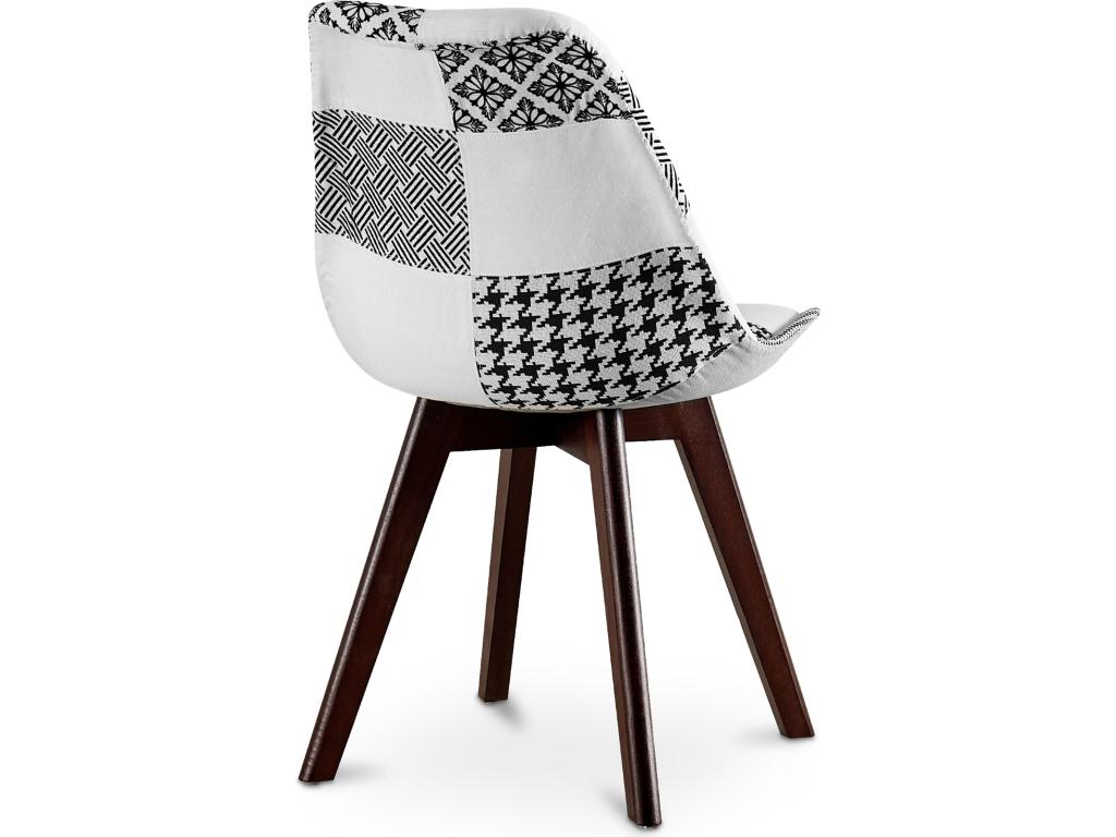 Chaise de salle à manger - tapissée en Nidchicshop noir et blanc - Nouvelle édition - Nidchicshop Blanc / Noir 33920IJXA
