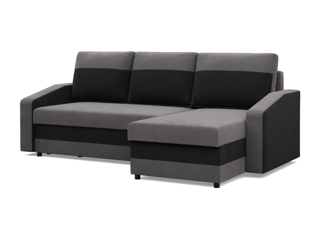 Canapé d'angle avec fonction couchage Universelle Seite Gris Noir 09139FIDA