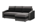 Canapé d'angle avec fonction couchage Universelle Seite Gris Noir 09139FIDA