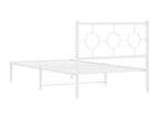 Cadre de lit métal sans matelas et tête de lit blanc 100x190 cm 04744ZPQJ