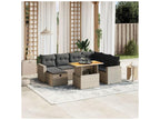 Salon de jardin 8 pcs avec coussins gris résine tressée 08556RKUL
