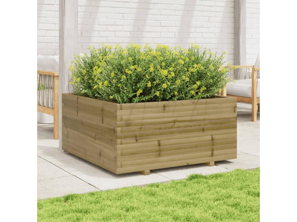 Jardinière 100x100x49,5 cm bois de pin imprégné 78437WPWT