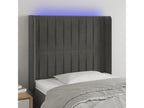 Tête de lit à LED Gris foncé 83x16x118/128 cm Velours 84164UUZK